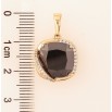 Кулон Xuping Позолота 18K «Чорний кристал у декоративній оправі» для ланцюжка до 6мм фото №2