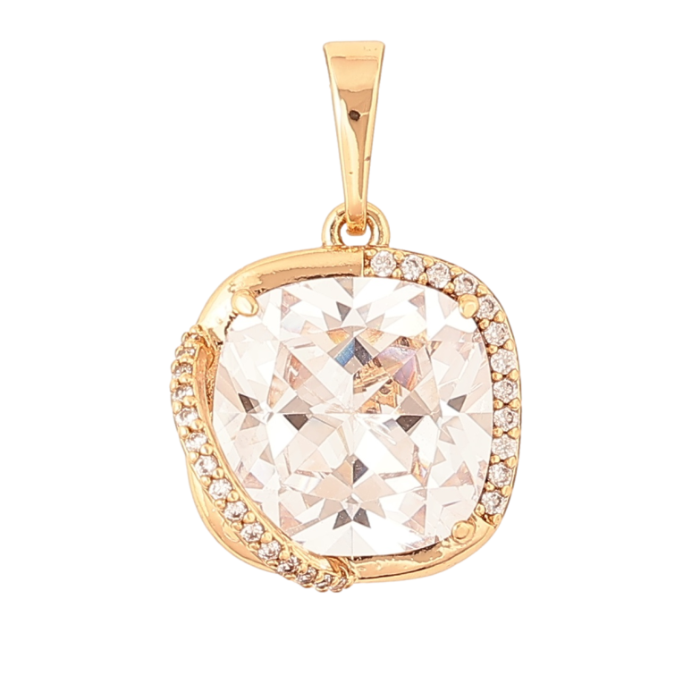 Кулон Xuping Позолота 18K «Кристал у декоративній оправі» для ланцюжка до 6мм фото №1