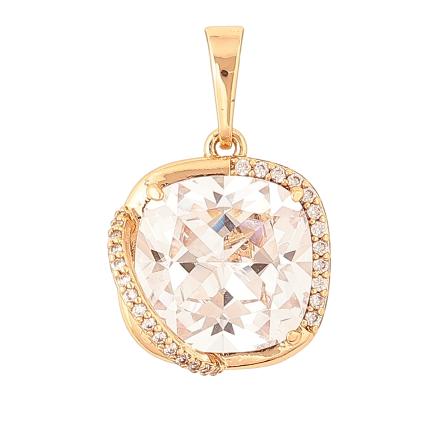Кулон Xuping Позолота 18K «Кристал у декоративній оправі» для ланцюжка до 6мм фото №1