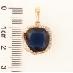 Кулон Xuping Позолота 18K Синий кристалл в декоративной оправе для цепочки до 6мм фото №2