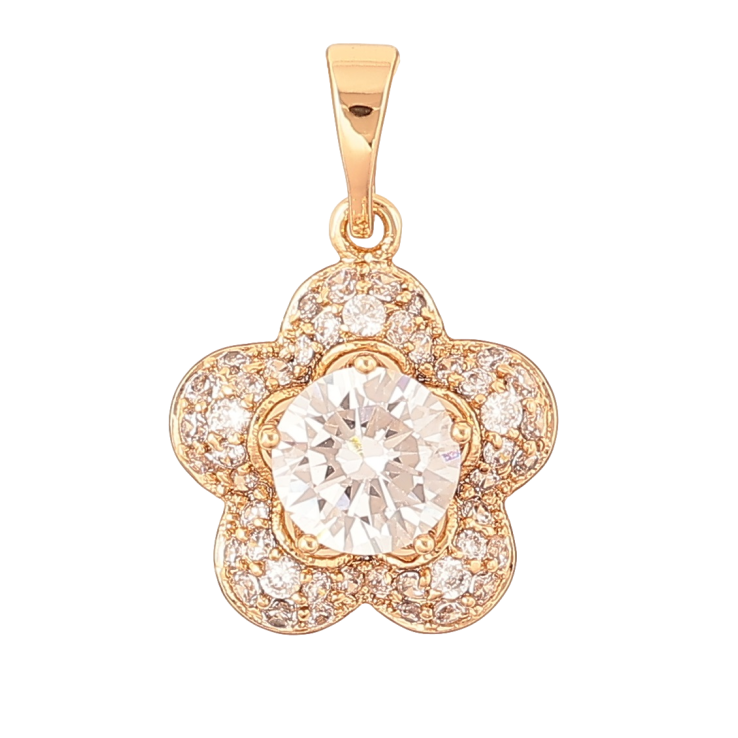 Кулон Xuping Позолота 18K «Кришталева квіточка» для ланцюжка до 5мм фото №7