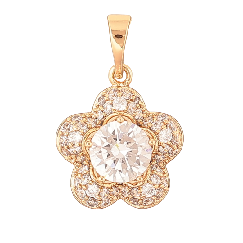 Кулон Xuping Позолота 18K Кристальный цветочек для цепочки до 5мм фото №6