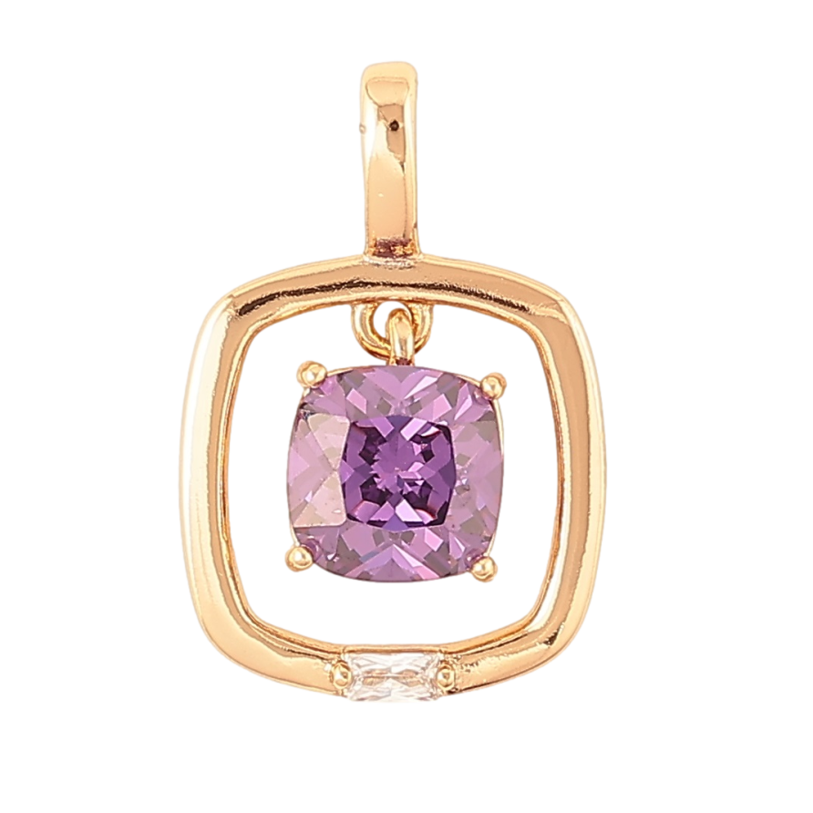 Кулон Xuping Позолота 18K «Підвіска бузковий кристал» для ланцюжка до 2мм фото №1
