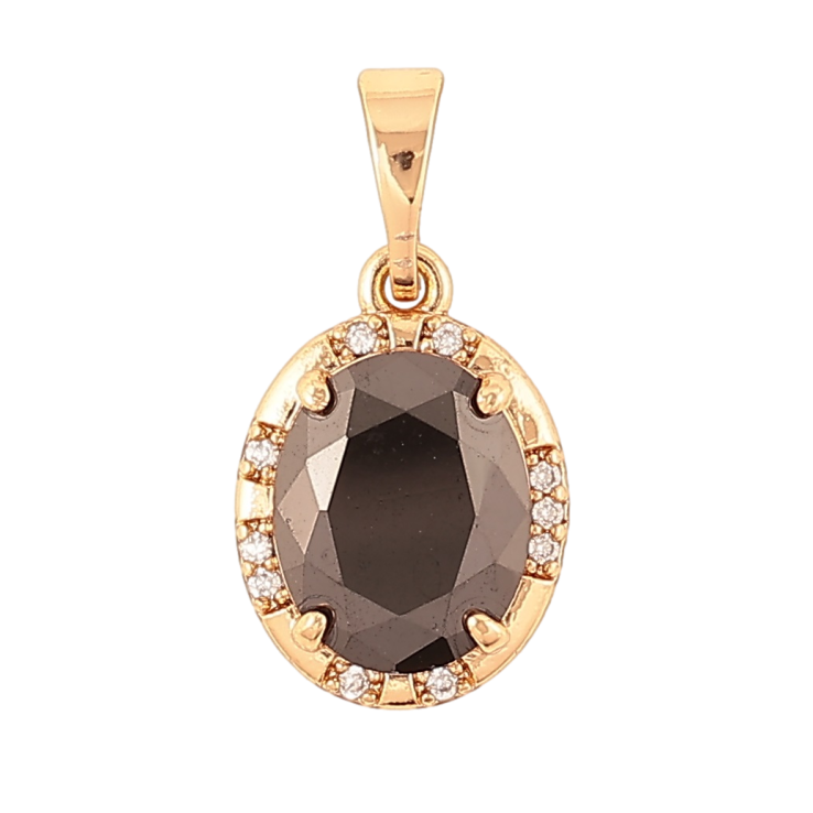 Кулон Xuping Позолота 18K «Чорний кристал у декоративній оправі» для ланцюжка до 5мм фото №10