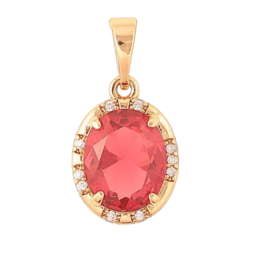 Кулон Xuping Позолота 18K «Червоний кристал у декоративній оправі» для ланцюжка до 5мм фото №1