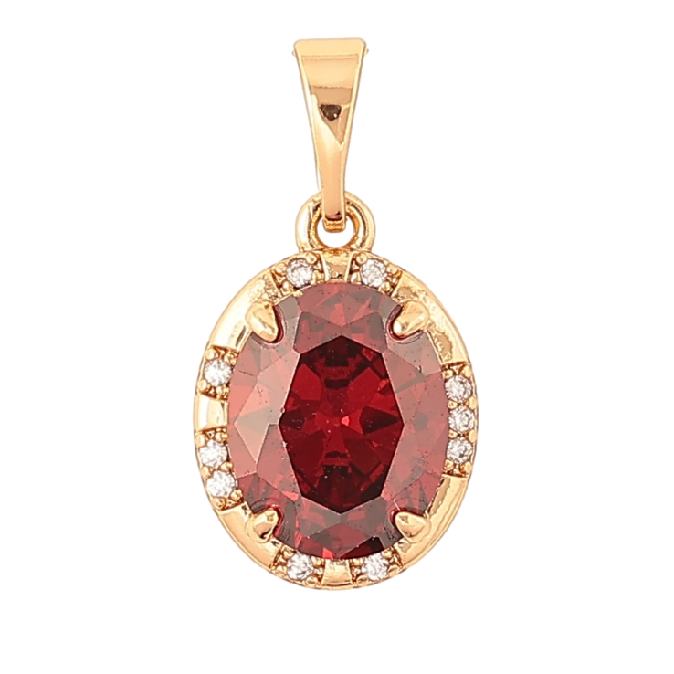 Кулон Xuping Позолота 18K Красный кристалл в декоративной оправе для цепочки до 5мм фото №17