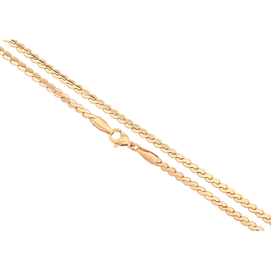 Ланцюжок Xuping Позолота 18K «Плетіння Серпантин» довжина 45см х 3мм фото №1