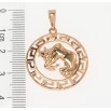 Кулон Xuping Позолота РВ Круглий Медальйон Знак Зодіаку Телець з меандровим візерунком фото №2 Кулон Xuping Позолота РВ Круглий Медальйон Знак Зодіаку Телець з меандровим візерунком фото №2