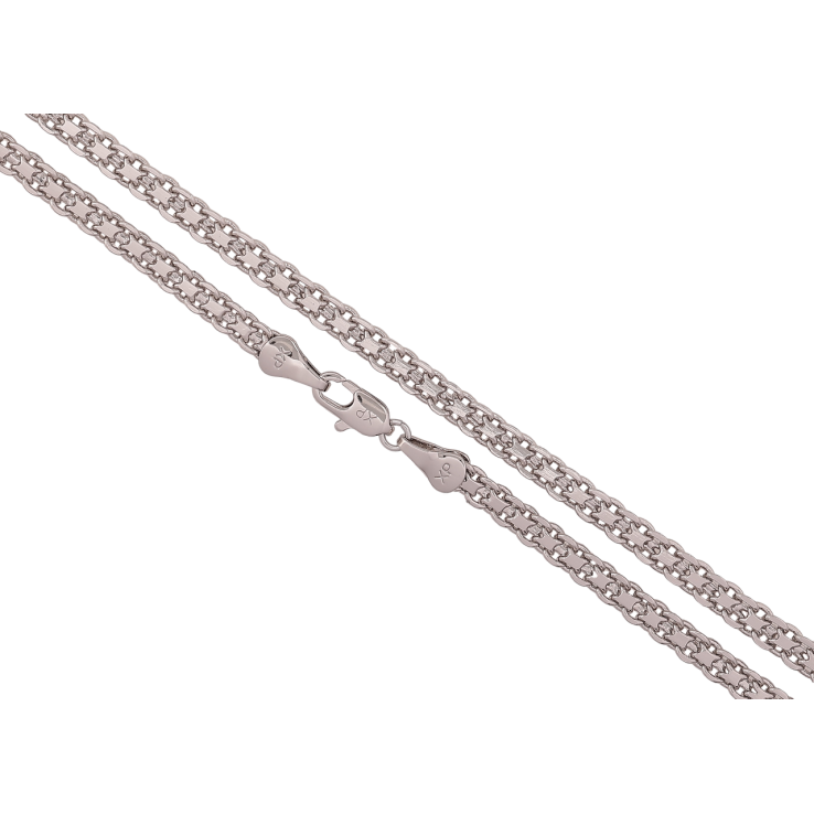 Ланцюжок Xuping Родій «Плетіння Італійський Бісмарк» довжина 45см х 4мм фото №4 Ланцюжок Xuping Родій «Плетіння Італійський Бісмарк» довжина 45см х 4мм фото №4