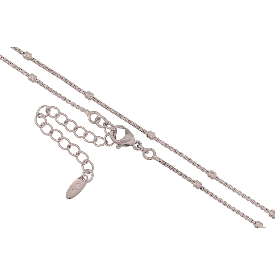 Ланцюжок Xuping Родій «Плетіння Венеціанське з намистинами» довжина 45-50см х 1-2мм фото №1