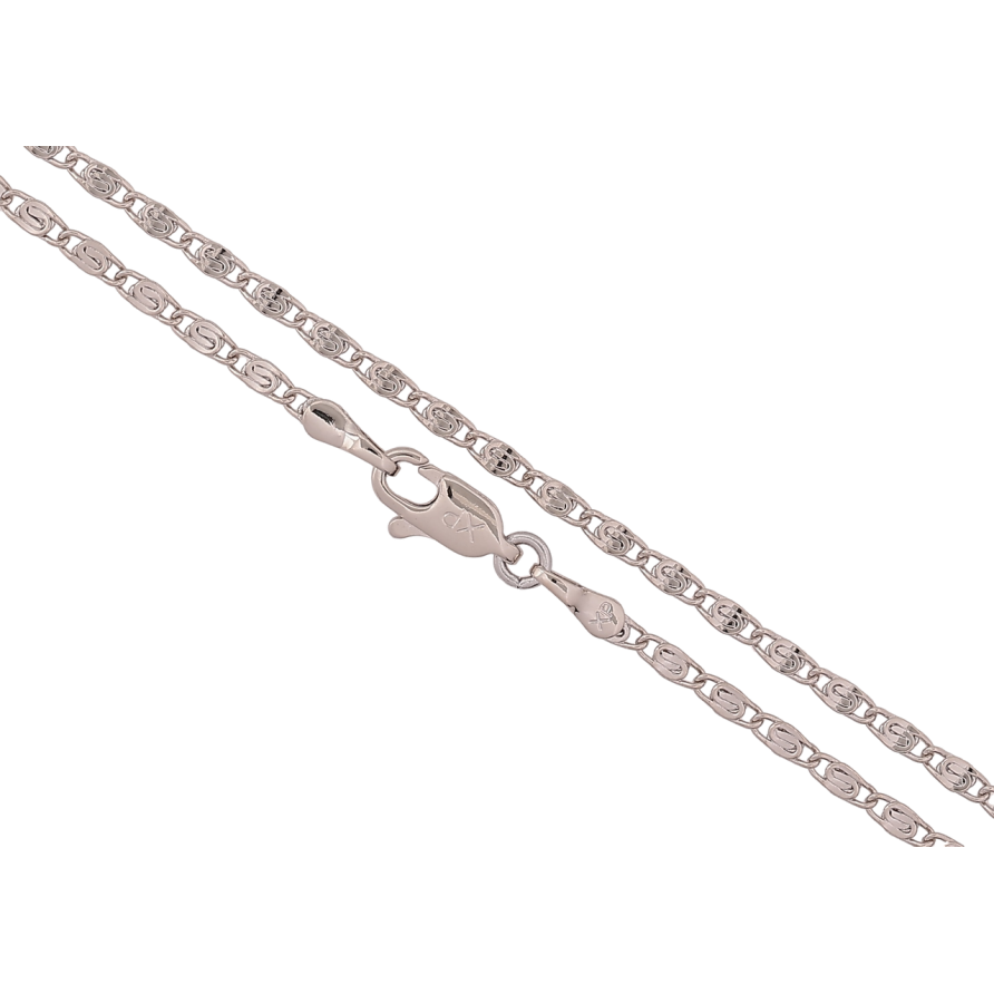 Ланцюжок Xuping Родій «Плетіння Равлик» довжина 45см х 2мм фото №1 Ланцюжок Xuping Родій «Плетіння Равлик» довжина 45см х 2мм фото №1