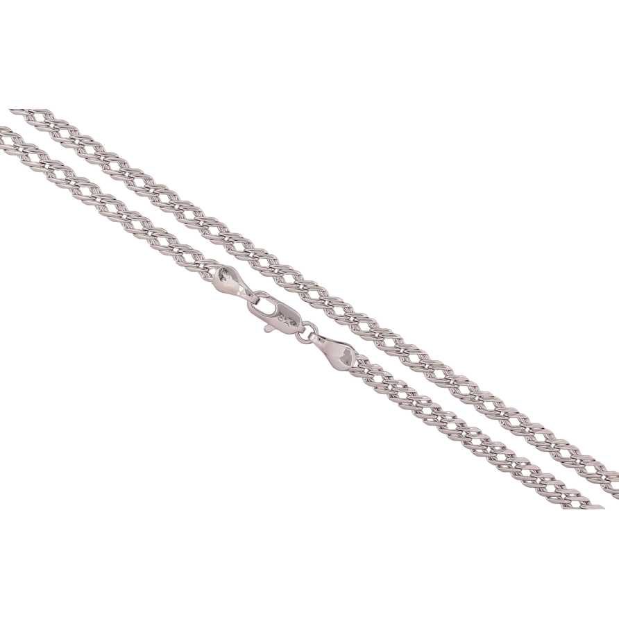 Ланцюжок Xuping Родій «Плетіння Подвійний Ромб» довжина 55см х 4мм фото №1 Ланцюжок Xuping Родій «Плетіння Подвійний Ромб» довжина 55см х 4мм фото №1