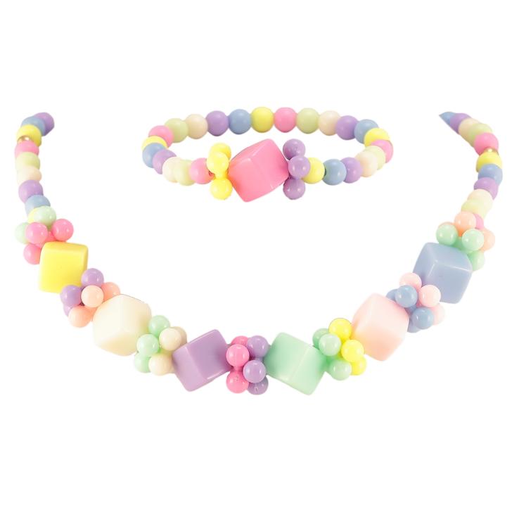 Набір дитячий Xuping TTM Stainless Steel Колір 14К Кольє Браслет «Різнокольорові намистини» на гумці, шир. 4-11мм фото №20