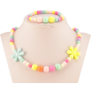 Набор детский Xuping Колье Браслет Разноцветные бусины и цветочки на резинке, шир. 6-21мм фото №2