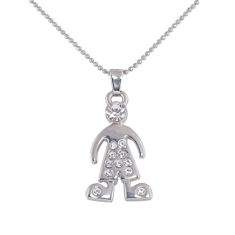 Підвіска на ланцюжку «Чоловічок зі стразами» довжина 39-42см х 1мм фото №6