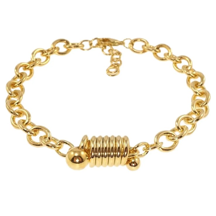 Браслет Xuping Позолота 18K «Якірне плетіння зі вставкою з колечок» довжина 17-20см фото №13