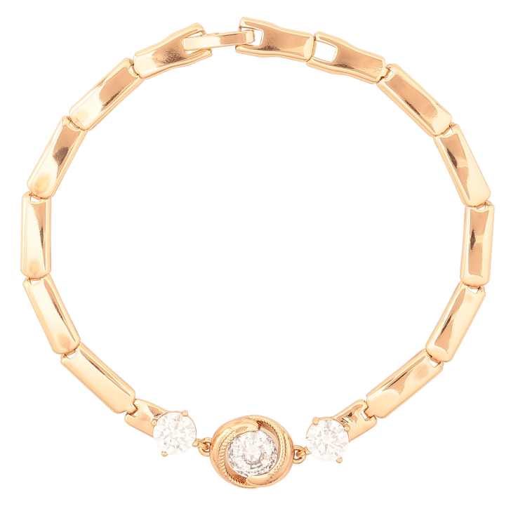 Браслет Xuping Позолота 18K «Три кристали» розмір 19см х 4-10мм фото №5