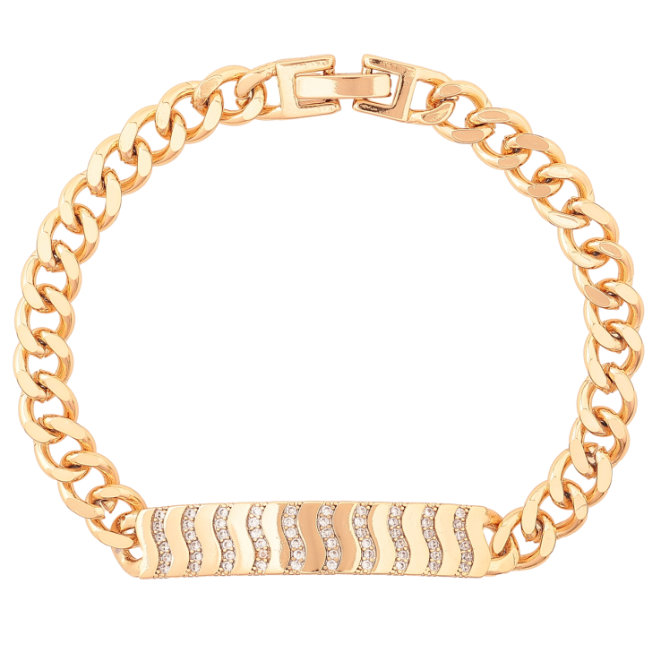 Браслет Xuping Позолота 18K «Панцирний ланцюжок зі вставкою» розмір 19см х 6-8мм фото №20