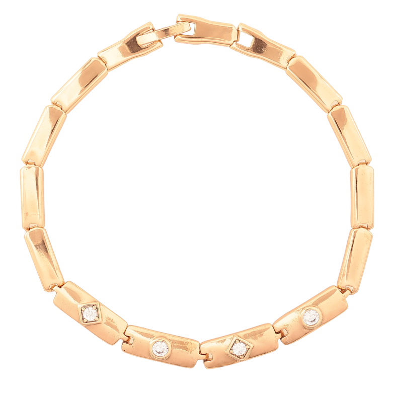 Браслет Xuping Позолота 18K Кристальные вставки размер 19см х 4-5мм фото №1