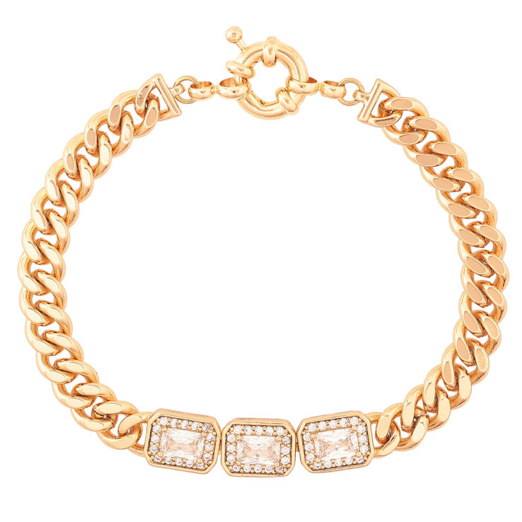 Браслет Xuping Позолота 18K «Ланцюжок з кришталевими вставками» розмір 19см х 7-8мм фото №23