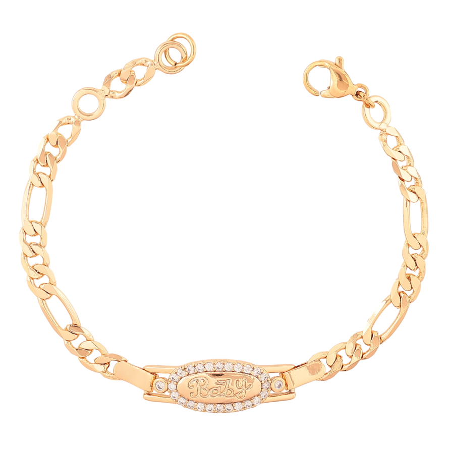 Браслет Xuping Позолота 18K «Ланцюжок зі вставкою Baby» розмір 16см х 4-8мм фото №1