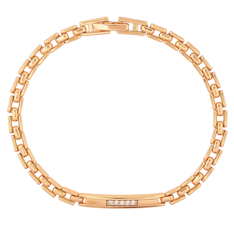 Браслет Xuping Позолота 18K «Браслетний візерунок з вставкою» розмір 19см х 4мм фото №2