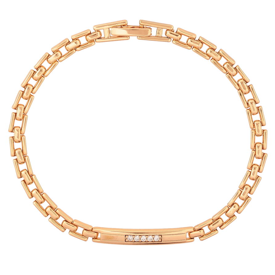 Браслет Xuping Позолота 18K «Браслетний візерунок з вставкою» розмір 19см х 4мм фото №1