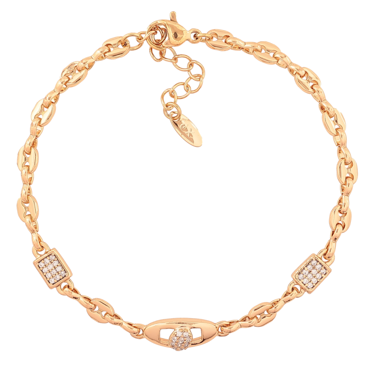 Браслет Xuping Позолота 18K «Декоративний візерунок з кристалами» розмір з доп. ланцюжком 17.5-20.5см х 4-5мм фото №15