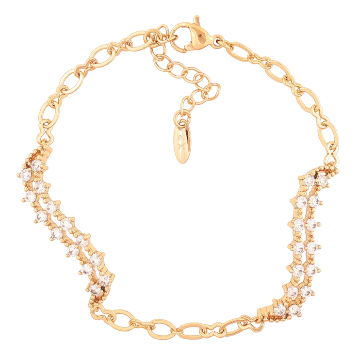 Браслет Xuping Позолота 18K «Ланцюжок з кришталевими вставками» розмір з доп. ланцюжком 17-20см х 4мм фото №14