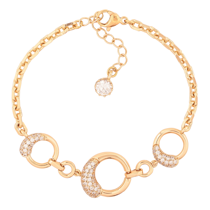 Браслет Xuping Позолота 18K «Ланцюжок з круглими вставками» розмір з доп. ланцюжком 16-19см х 3-15мм фото №16