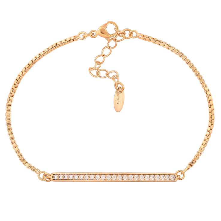 Браслет Xuping Позолота 18K «Ланцюжок зі вставкою доріжка кристалів» розмір з дод. ланцюжком 18-21см х 1.5-3мм фото №6