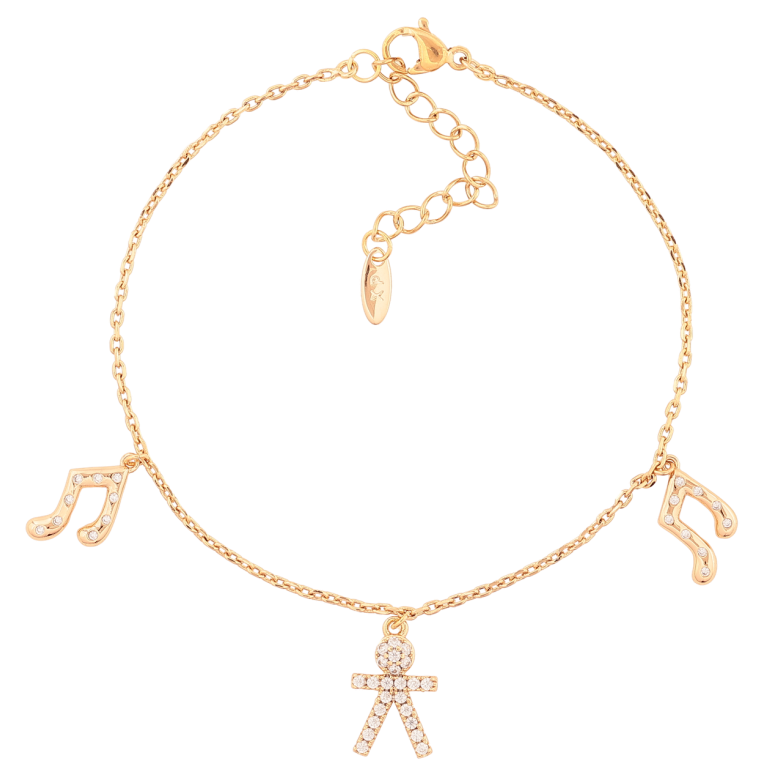 Браслет Xuping Позолота 18K «Ланцюжок з підвісками» розмір з доп. ланцюжком 18-22см х 1.5ммм фото №2