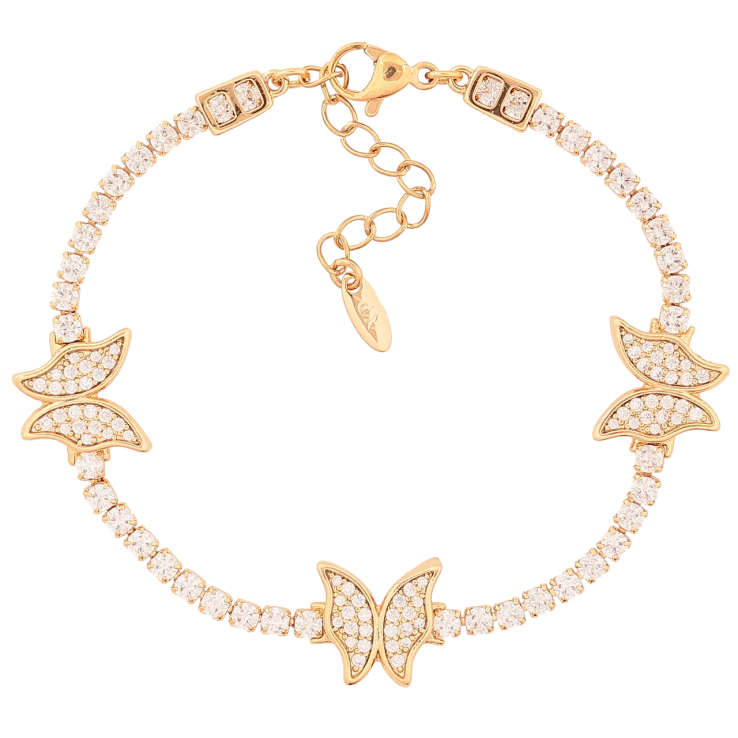 Браслет Xuping Позолота 18K «Кришталева доріжка з метеликами» розмір з доп. ланцюжком 17-20см х 3-11мм фото №21
