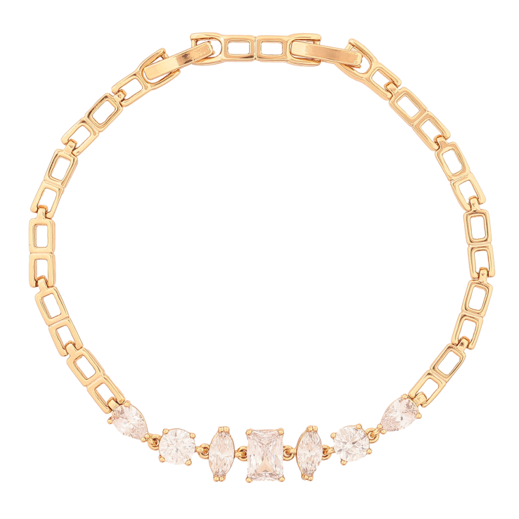 Браслет Xuping Позолота 18K «Візерунок з кристалами» розмір з доп. замком 17.5,19.5см х 4-7мм фото №15