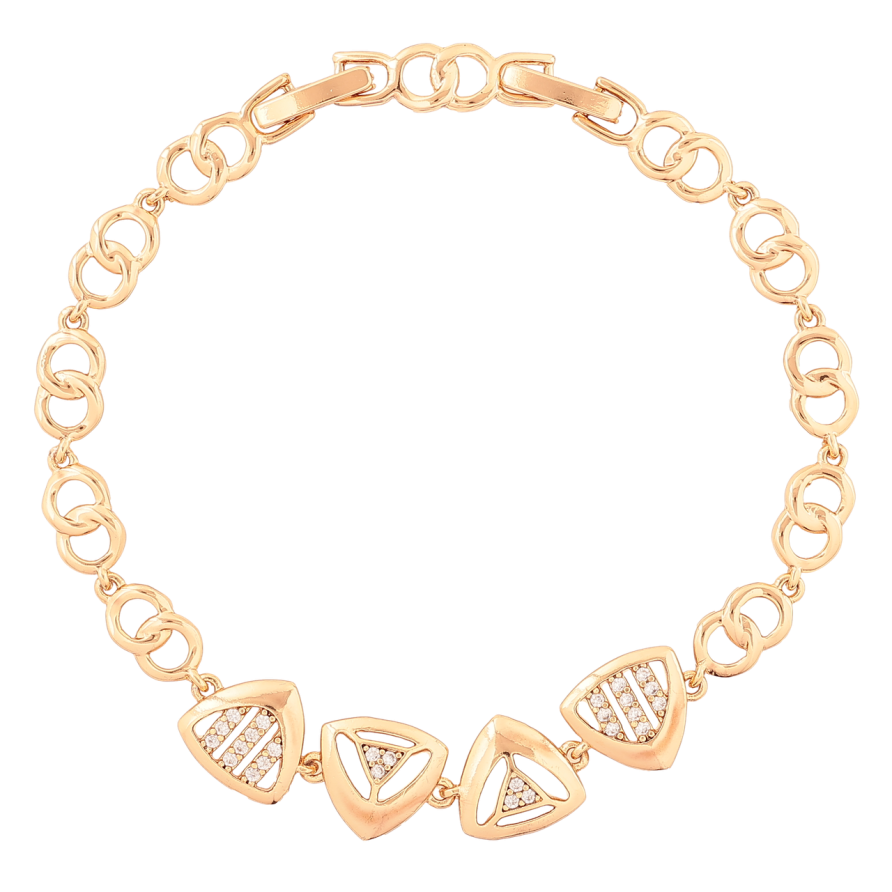 Браслет Xuping Позолота 18K «Візерунок з кристалами» розмір з доп. замком 17.5,19.5см х 6-10мм фото №1