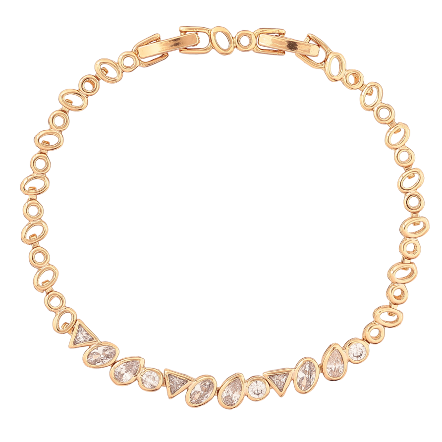 Браслет Xuping Позолота 18K «Кришталева доріжка» розмір з доп. замком 18,20см х 4-6мм фото №1