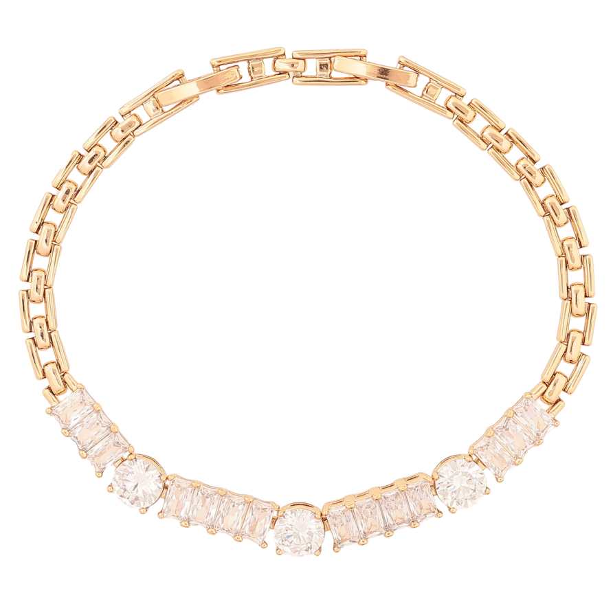 Браслет Xuping Позолота 18K «Кришталева доріжка» розмір з доп. замком 17,19см х 4-6мм фото №1