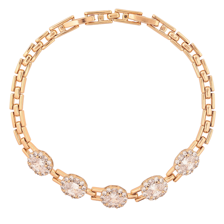 Браслет Xuping Позолота 18K «Візерунок з кристалів» розмір з доп. замком 17.5,19.5см х 4-6мм фото №15