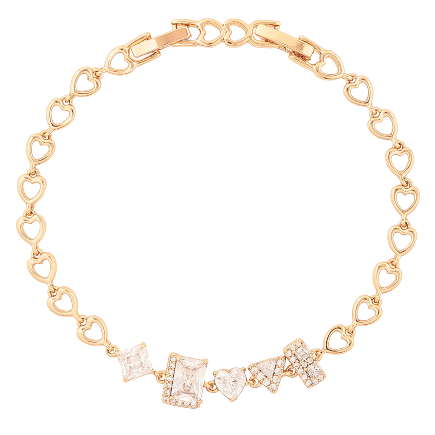 Браслет Xuping Позолота 18K «Декоративний візерунок з кристалами» розмір з доп. замком 17,19см х 5-8мм фото №1