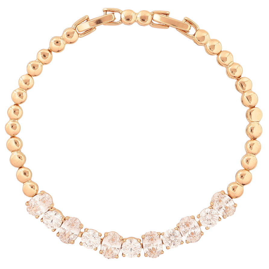 Браслет Xuping Позолота 18K «Доріжка кристалів» розмір з доп. замком 17,19см х 4-7мм фото №1