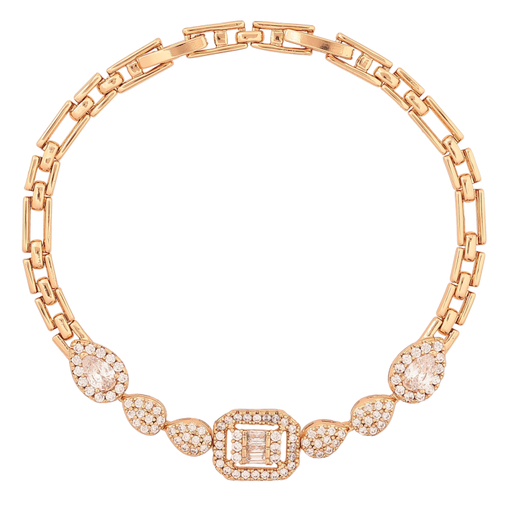 Браслет Xuping Позолота 18K «Візерунок з інкрустацією кристалами» розмір з доп. замком 17.5,19.5см х 4-10мм фото №8