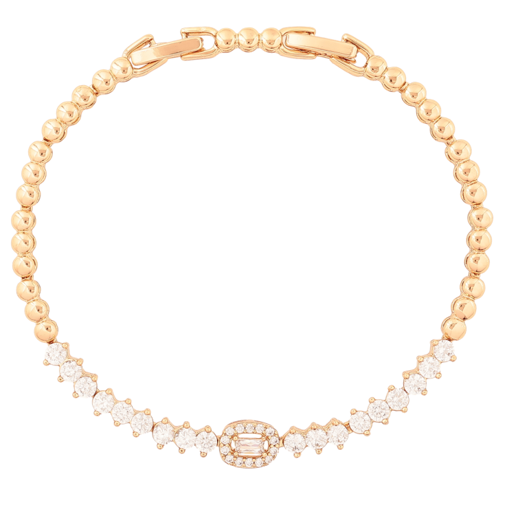 Браслет Xuping Позолота 18K «Візерунок з кришталевою доріжкою» розмір з доп. замком 17,19см х 3-6мм фото №21