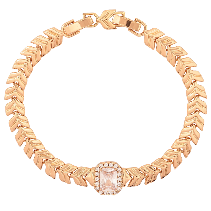 Браслет Xuping Позолота 18K «Візерунок з кристалом» розмір з доп. замком 17.5,19см х 7-11мм фото №2