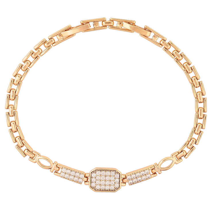 Браслет Xuping Позолота 18K «Візерунок з інкрустацією кристалами» розмір з доп. замком 17.5,19.5см х 4-9мм фото №17