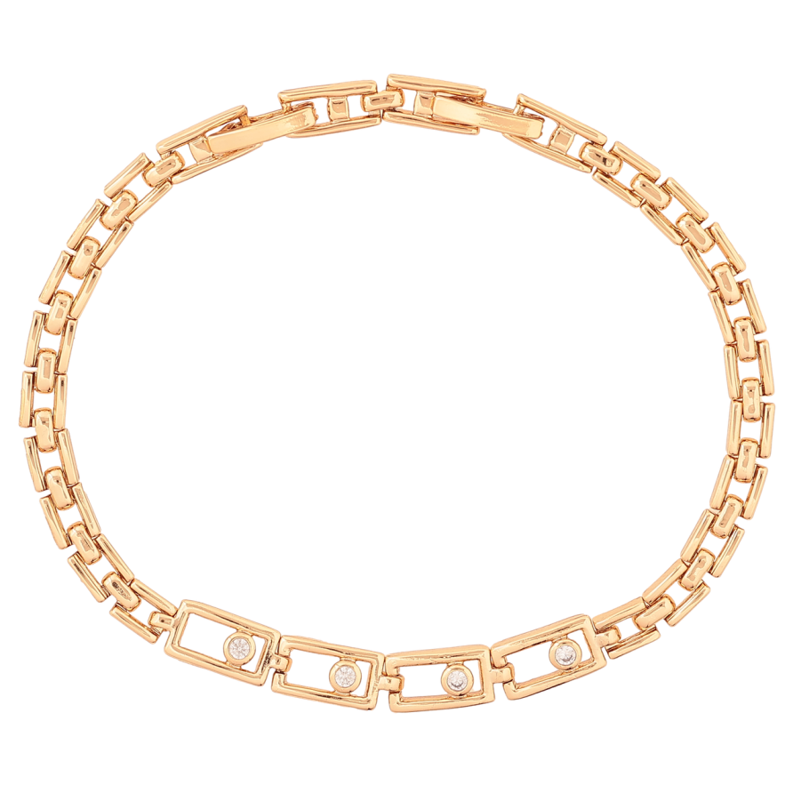 Браслет Xuping Позолота 18K «Браслетний візерунок з кристалами» розмір з доп. замком 17.5,19.5см х 4-6мм фото №1