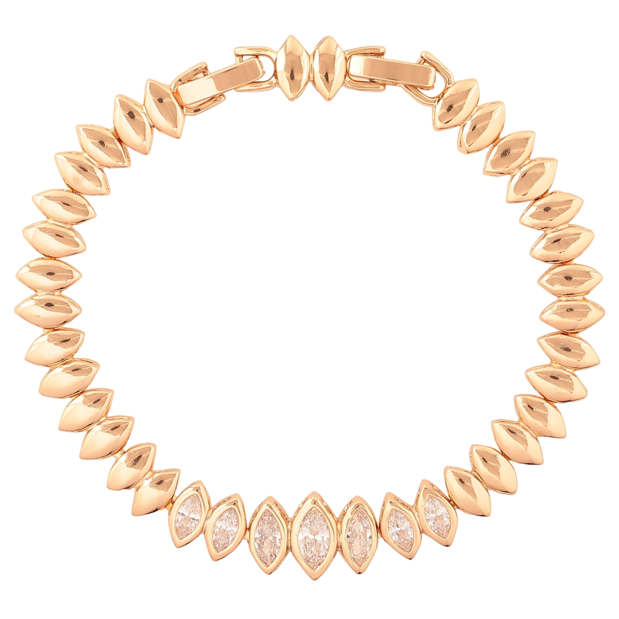 Браслет Xuping Позолота 18K  «Візерунок з кристалами» розмір з доп. замком 17,19см х 8-10мм фото №1