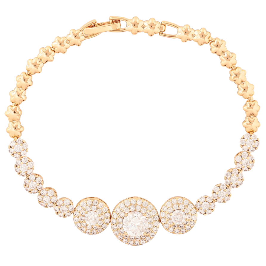 Браслет Xuping Позолота 18K Инкрустация кристаллами размер 19,5см х 5-14мм фото №1