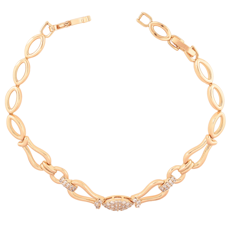 Браслет Xuping Позолота 18K «Візерунок з інкрустацією кристалами» розмір з доп. замком 17.5,19.5см х 5-8мм фото №18