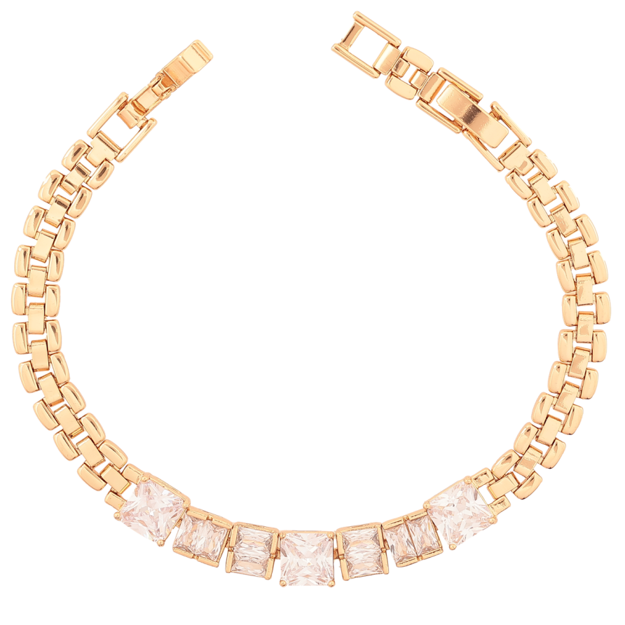 Браслет Xuping Позолота 18K «Браслетний візерунок з доріжкою кристалів» розмір з дод. замком 18,20см х 6-7мм фото №1