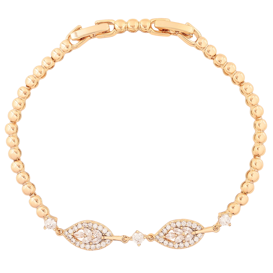 Браслет Xuping Позолота 18K «Декоративні вставки з кристалами» розмір з доп. замком 17,19см х 4-7мм фото №1